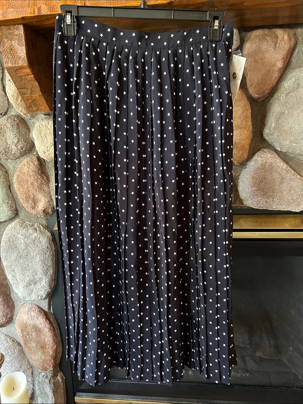 Laura & Jayne Women’s Navy Star Print Pleated Maxi Skirt